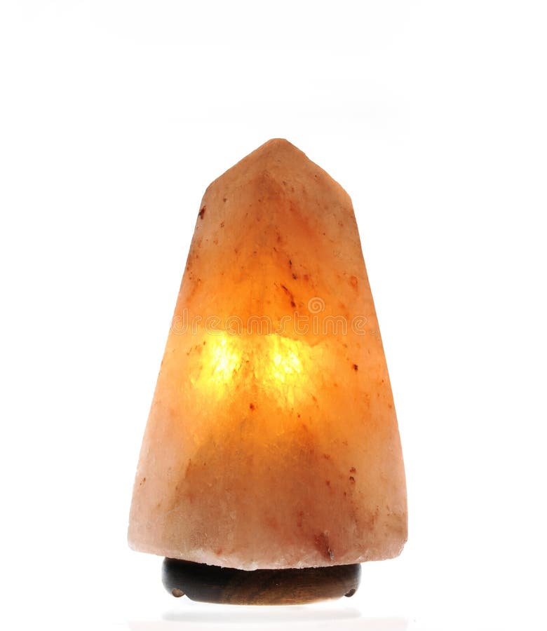 Salt lamp, pyramid shape stock image. Image of lamp, white 26746491