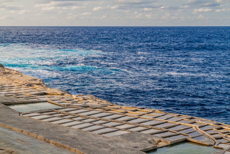 Salt Pans on Gozo Island in Mal Stock Image Image of tourism