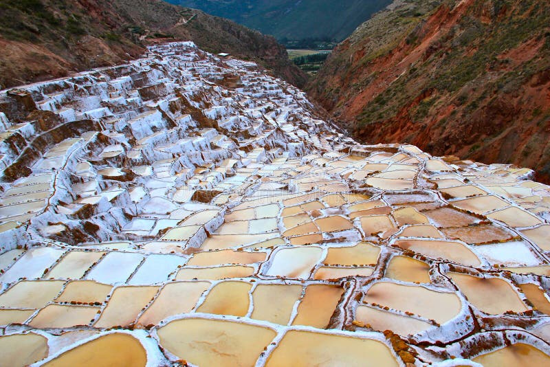 Salt Pans Of Salinas In Sacred Valley, Peru Stock Photography Image