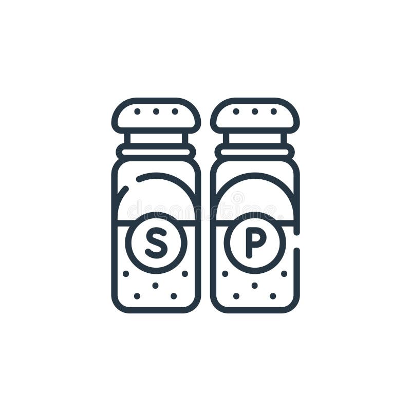 Salt and Pepper Icon Vector from Restaurant Concept. Thin Line