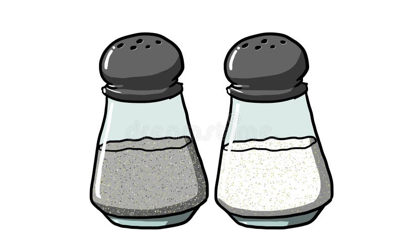 Salt and pepper, illustration.