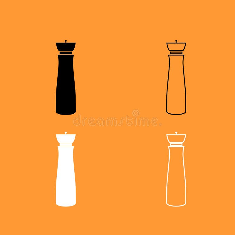 Salt and Pepper Mill it is Black Icon . Stock Vector Illustration of tasty, kitchen 101042184