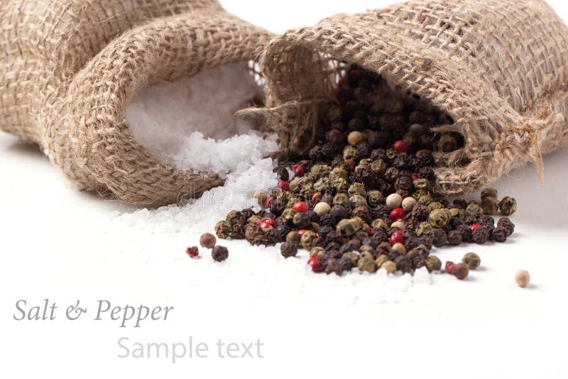 Salt and pepper scattered