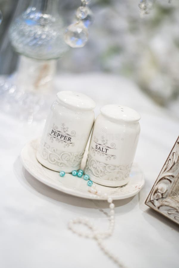 Salt and Pepper Shakers Wedding Decoration Stock Photo Image of