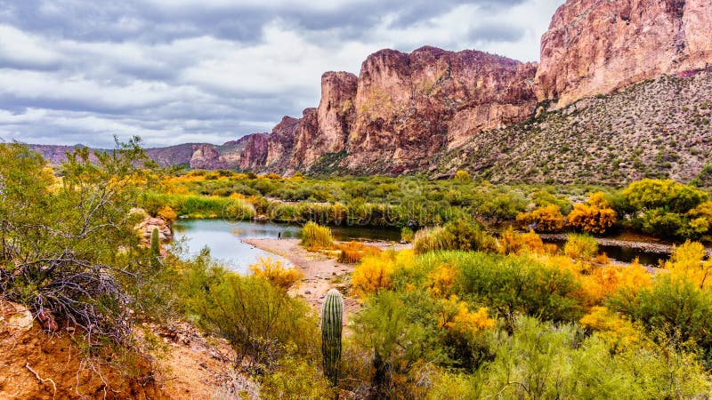 The Salt River and surrounding mountains in Arizona