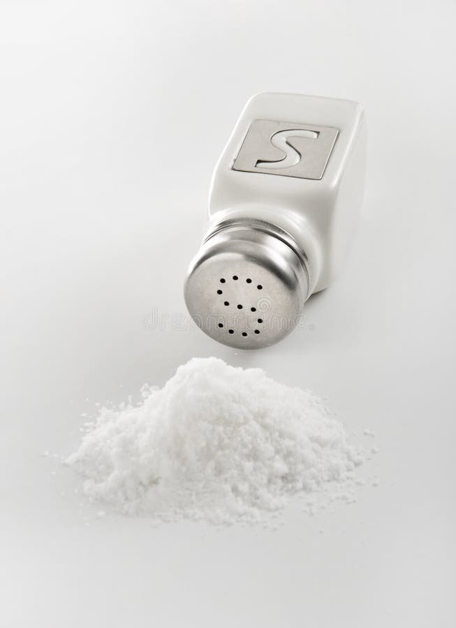 Salt Shaker and Pile stock photography