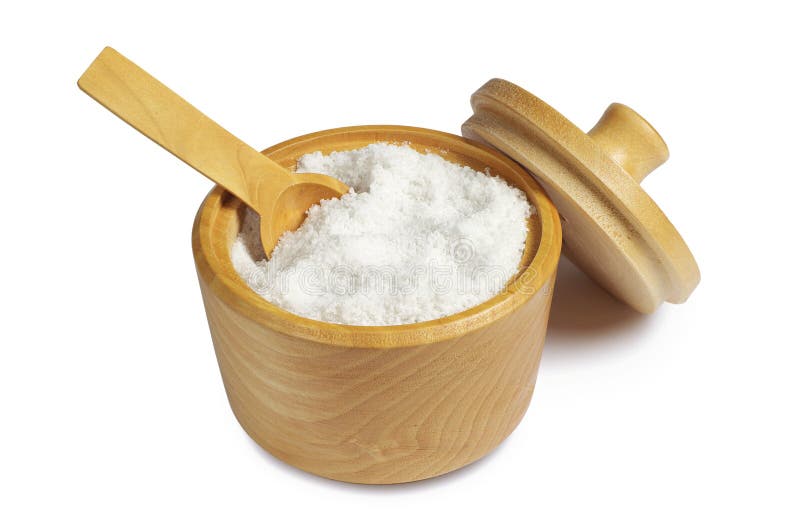 Salt with spoon in bowl