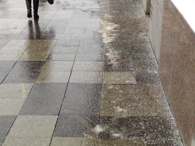 Salt and DeIcer stock image. Image of slippery, daytime 108025697
