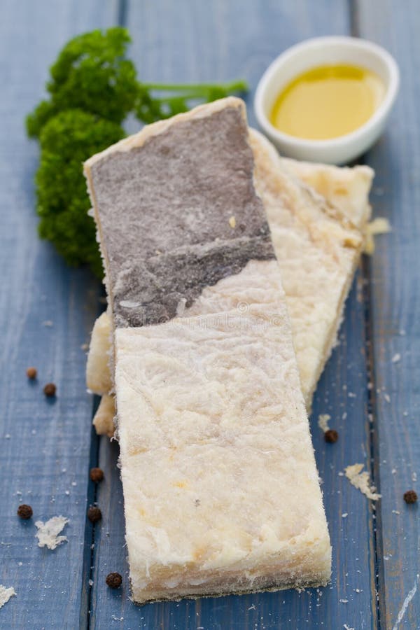 Salted cod fish on blue stock photo. Image of portuguese 70501058