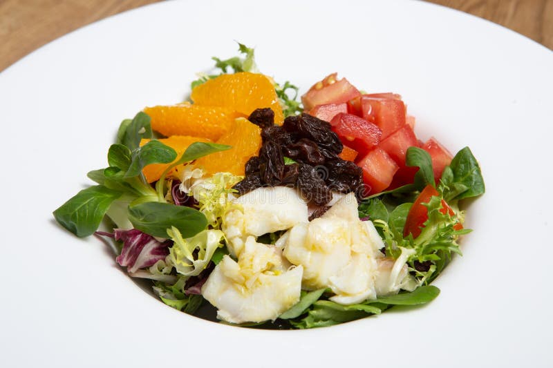 Salted Codfish Salad Bacalao Stock Image Image of healthy, fish