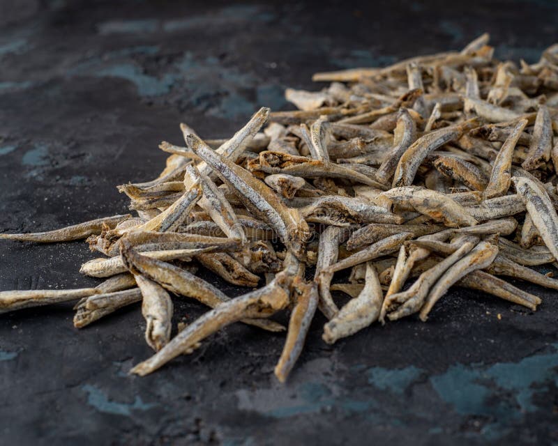 Salted Dried Anchovy Fish. Fish Appetizer for Beer Stock Image Image