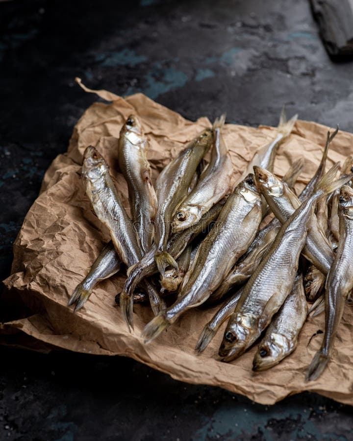 Salted Dried Goby Fish. Fish Appetizer for Beer Stock Image Image of