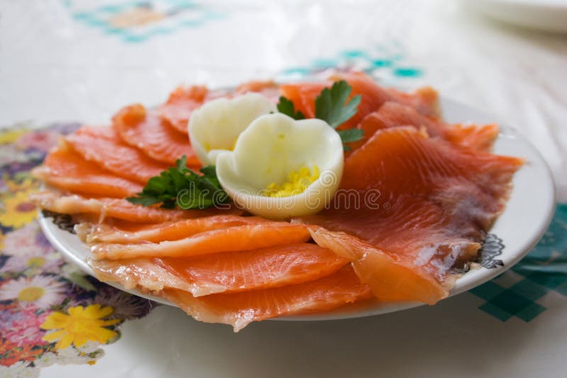 Salted fish on the plate royalty free stock photography