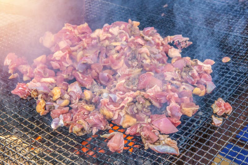 Salted Grilled Fish on the Grill in Market Stock Image Image of fried