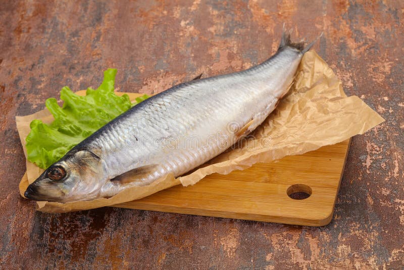 Salted herring fish stock image. Image of meal, table 168272019