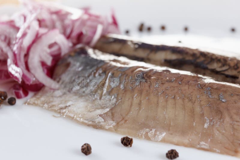 Salted Herring on the Plate with Red Onion Stock Image Image of breakfast, healthy 65575789