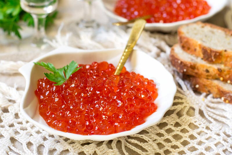Salted Salmon Roe Red Caviar Stock Photo Image of bread, caviar 91200568