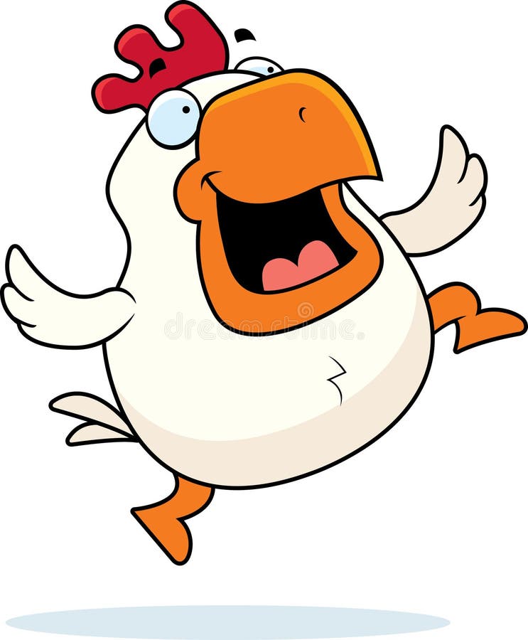 Salto del gallo de la historieta ilustración del vector Salto del gallo de la historieta ilustración del vector