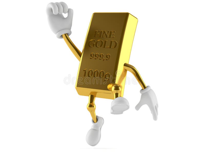 Salto do caráter do ouro ilustração royalty free