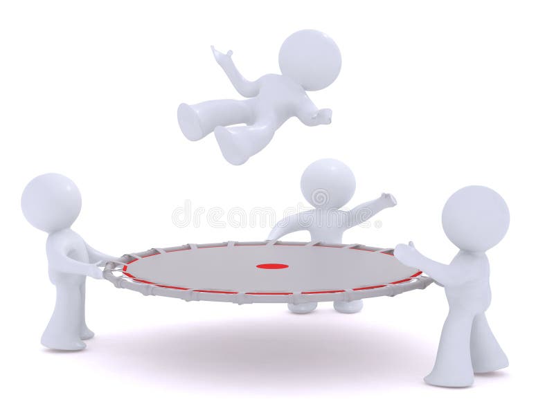 Salto en la red de seguridad stock de ilustración Salto en la red de seguridad stock de ilustración