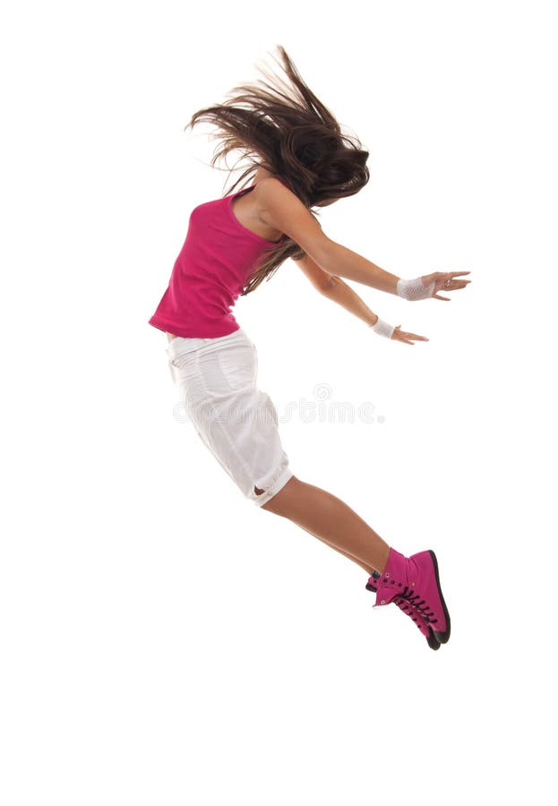 Salto femminile del danzatore immagine stock Salto femminile del danzatore immagine stock