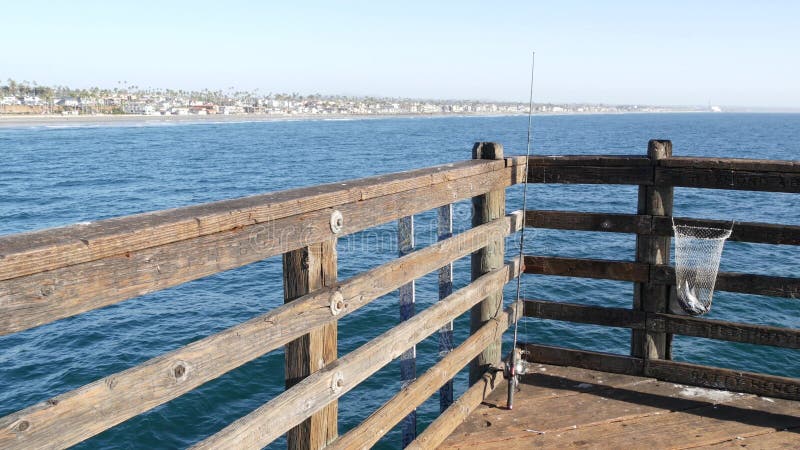 Saltwater Angling on Pier California USA. Sea Ocean. Fishing Catch, Fresh  Alive Fish in Net Basket. Stock Photo - Image of seascape, fish: 213225314