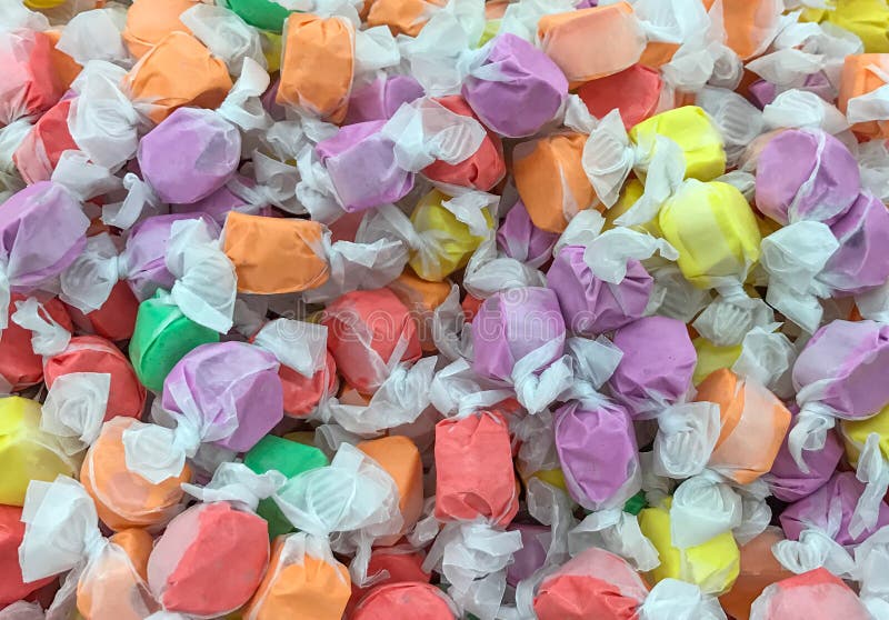 Saltwater Taffy Candy Background. Stock Photo Image of assorted