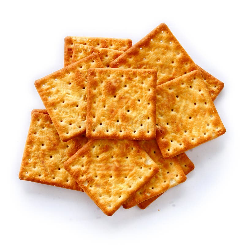 Salty Crackers are on White Background. Stock Photo - Image of cinnamon ...