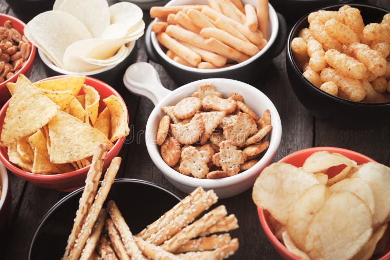 Salty snacks stock photo. Image of snack, unhealthy, savoury 60436980