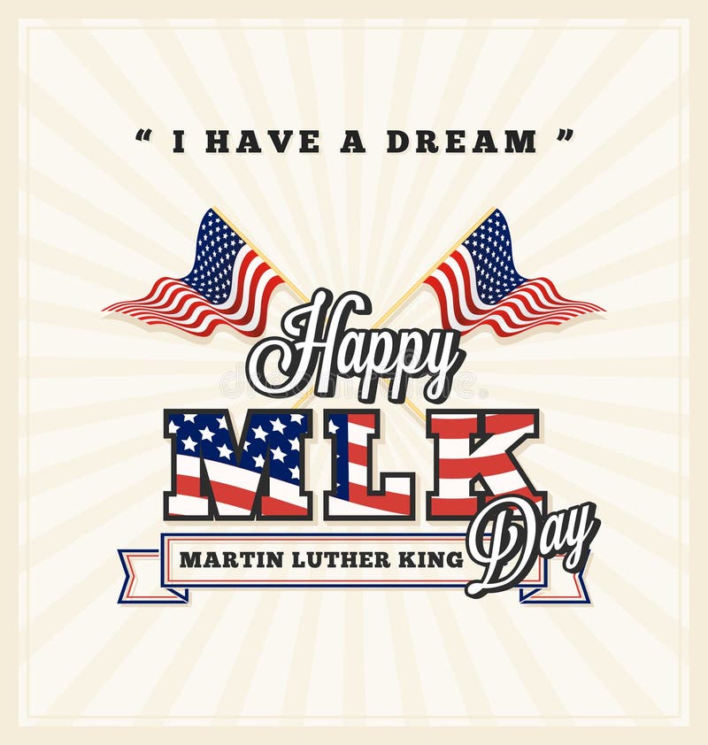 Saludo del día de Martin Luther King stock de ilustración Saludo del día de Martin Luther King stock de ilustración