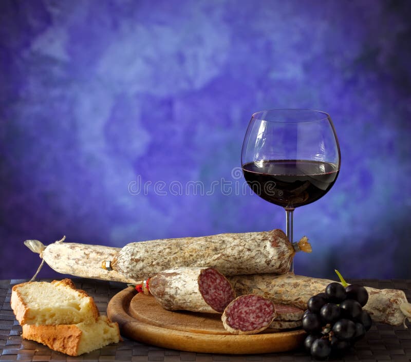 Salumi, bread and wine