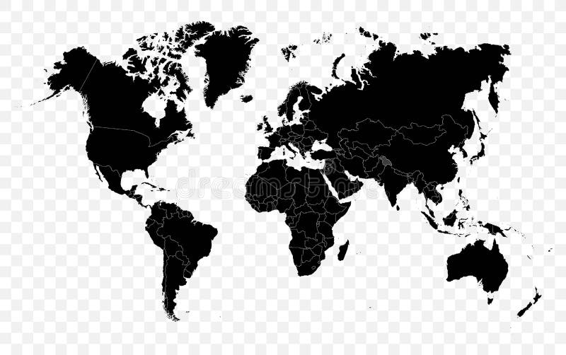 Salut illustration politique de carte du monde de vecteur noir de d?tail illustration de vecteur Salut illustration politique de carte du monde de vecteur noir de d?tail illustration de vecteur