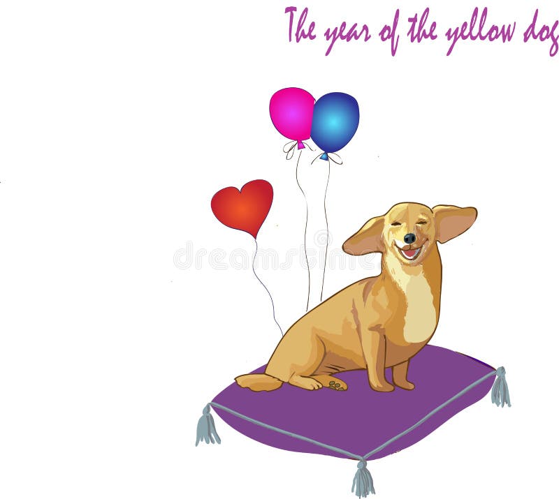 Salutation de l'année du chien jaune illustration libre de droits Salutation de l'année du chien jaune illustration libre de droits