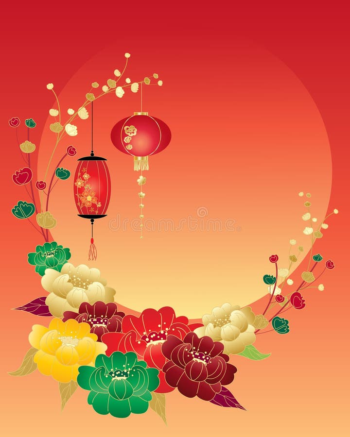 Salutation de pivoine illustration libre de droits Salutation de pivoine illustration libre de droits