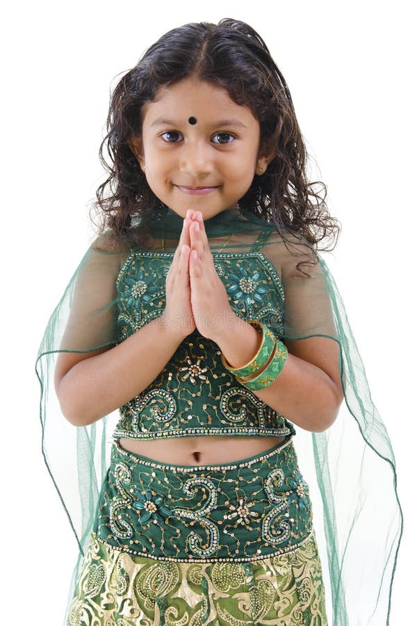Salutation indienne de fille image stock Salutation indienne de fille image stock