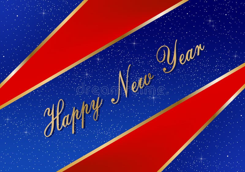 Salutations de nouvelle année pendant l'année 2019 avec le fond bleu lumineux avec les étoiles rougeoyantes et les triangles roug illustration libre de droits Salutations de nouvelle année pendant l'année 2019 avec le fond bleu lumineux avec les étoiles rougeoyantes et les triangles roug illustration libre de droits