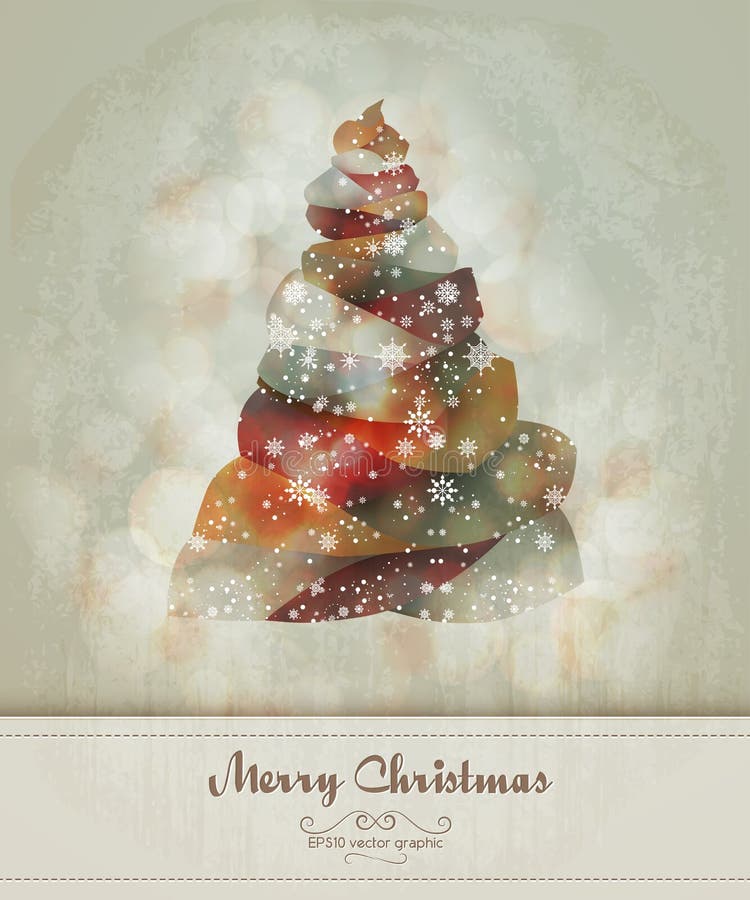 Vintage Greeting with Abstract Christmas Tree| EPS10 Graphic | Separate Layers Named Accordingly. Vintage Greeting with Abstract Christmas Tree| EPS10 Graphic | Separate Layers Named Accordingly