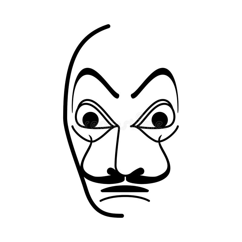 Salvador Dali Face Mask Vector Ilustración del Vector - Ilustración de  retrato, cara: 197087789