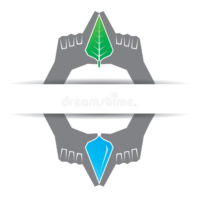 Salvar o conceito da natureza com folha e waterdrop ilustração do vetor Salvar o conceito da natureza com folha e waterdrop ilustração do vetor