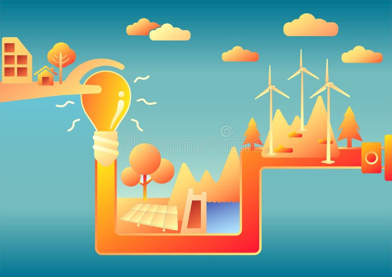 Salvar o poder, salvar a terra ilustração do vetor Salvar o poder, salvar a terra ilustração do vetor