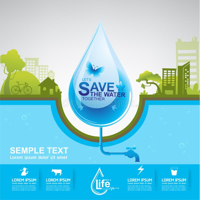 Salvo il concetto dell'acqua royalty illustrazione gratis Salvo il concetto dell'acqua royalty illustrazione gratis