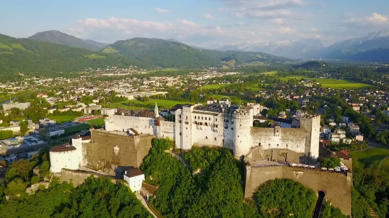 Salzburg city aerial view