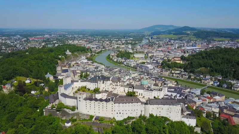 Salzburg city aerial view