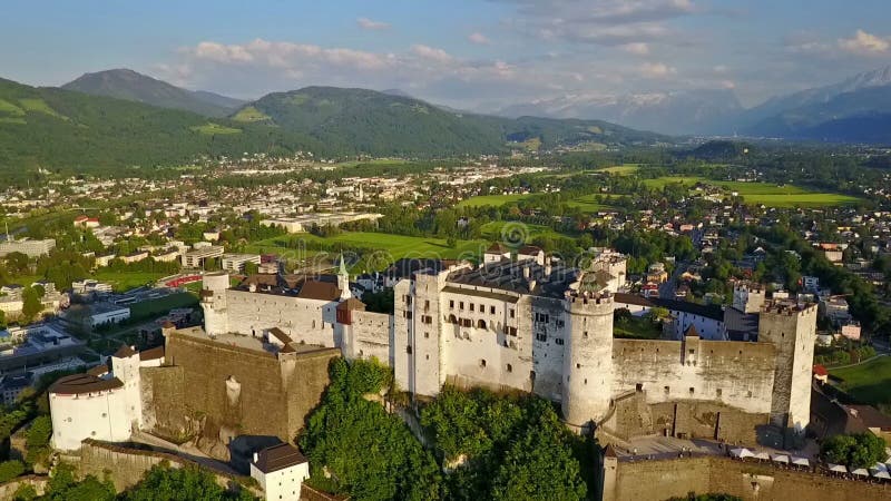 Salzburg city aerial view