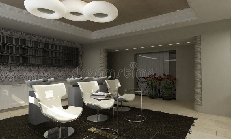 Salão de beleza de beleza moderno do projeto interior ilustração stock Salão de beleza de beleza moderno do projeto interior ilustração stock