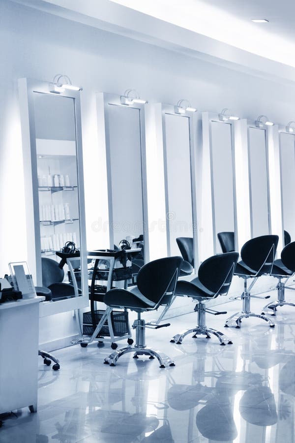 Hair salon with chairs and mirrors. Hair salon with chairs and mirrors