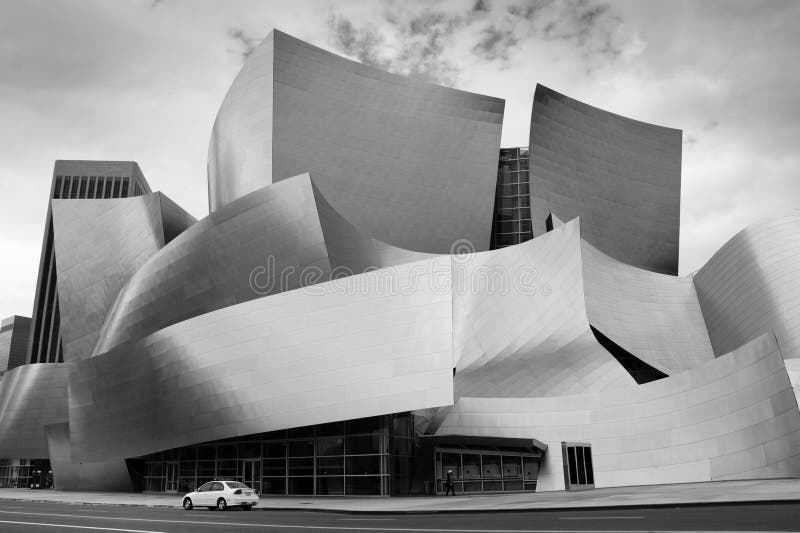 Modern Abstract Architecture: The Concert Hall in Downtown Los Angeles, California. Modern Abstract Architecture: The Concert Hall in Downtown Los Angeles, California