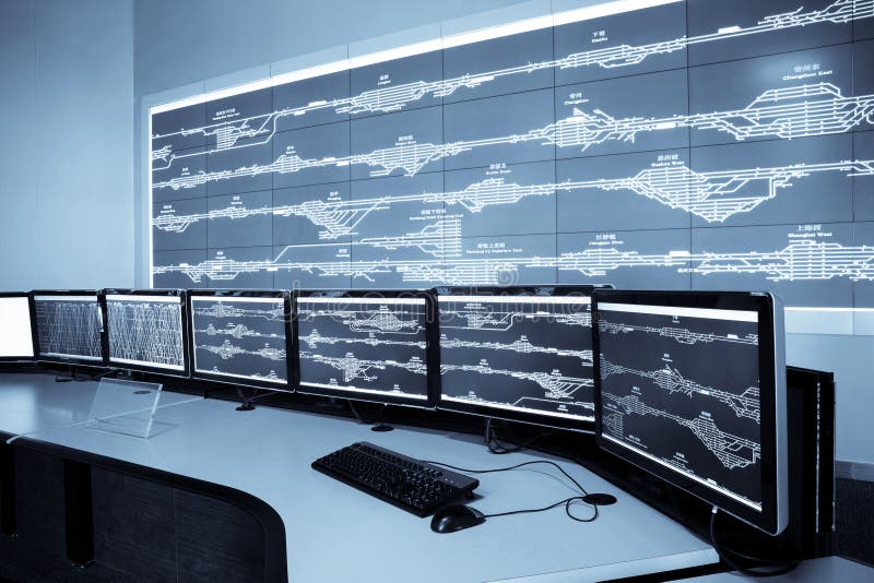 Sală de control feroviar stock photo