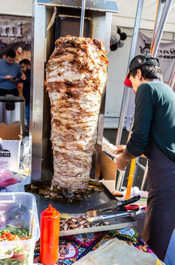 Traditional Fast Food Doner Kebab Meat on a Rotary Grill Editorial ...