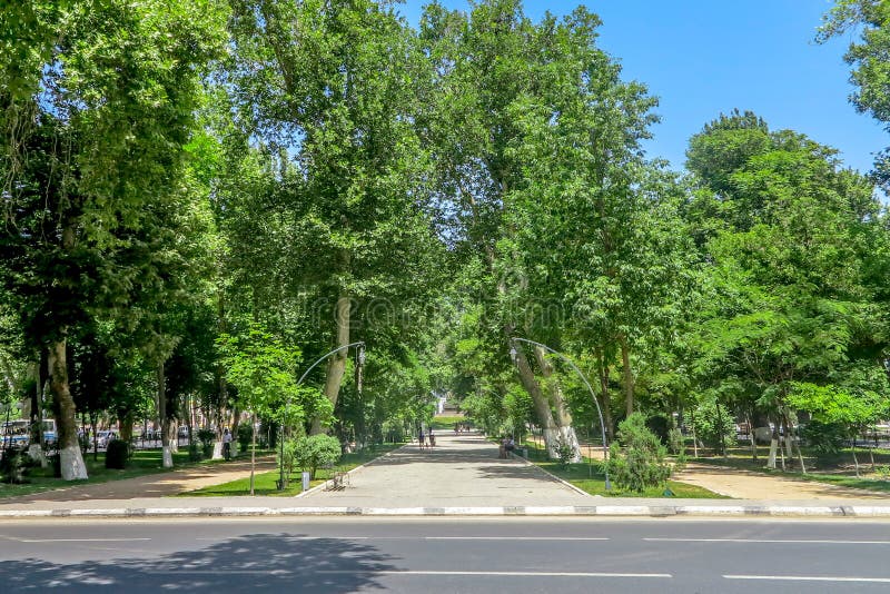Samarkand-Hochschulboulevard-Park 05 stockfotos Samarkand-Hochschulboulevard-Park 05 stockfotos